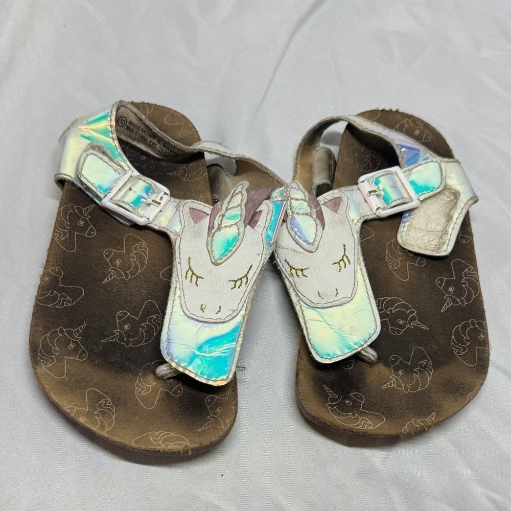 Seychelles Girls Unicorn Iridescent Velcro Ankle Strap Open Toe Sandals Size 10